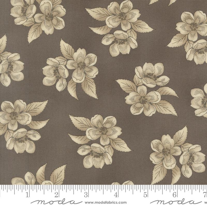 Collections Magnolia Flower Etching - Quilt Fabric, zoomed in. Select this picture to zoom back out.