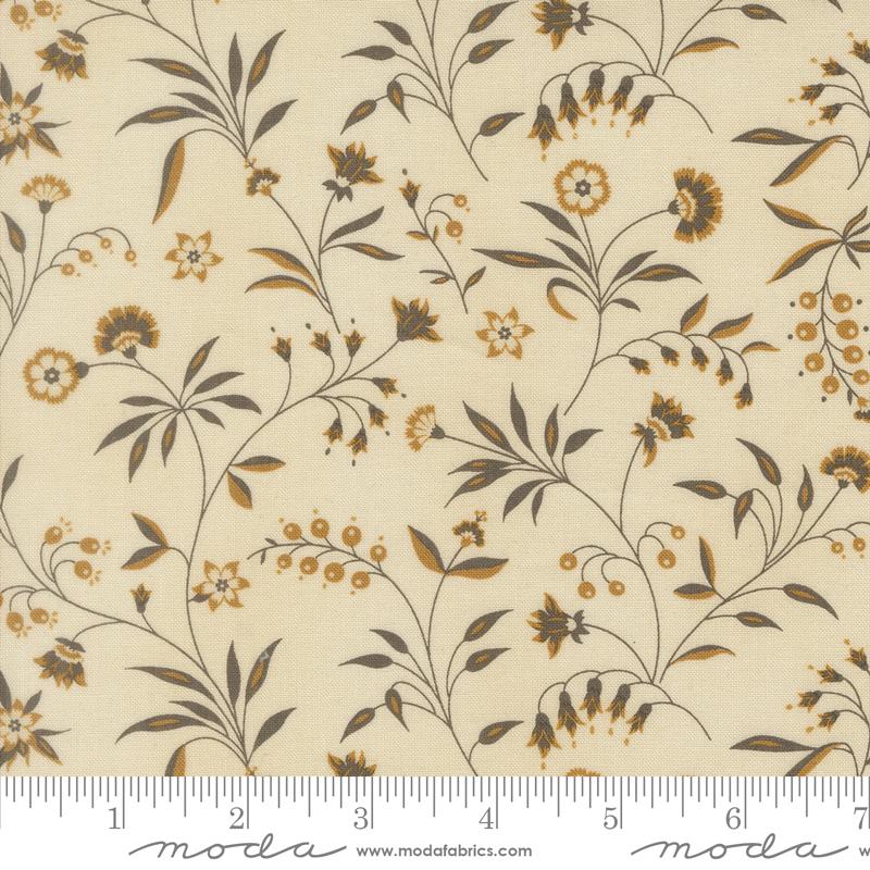 Collections Magnolia Sprig Ivory - Quilt Fabric, zoomed in. Select this picture to zoom back out.