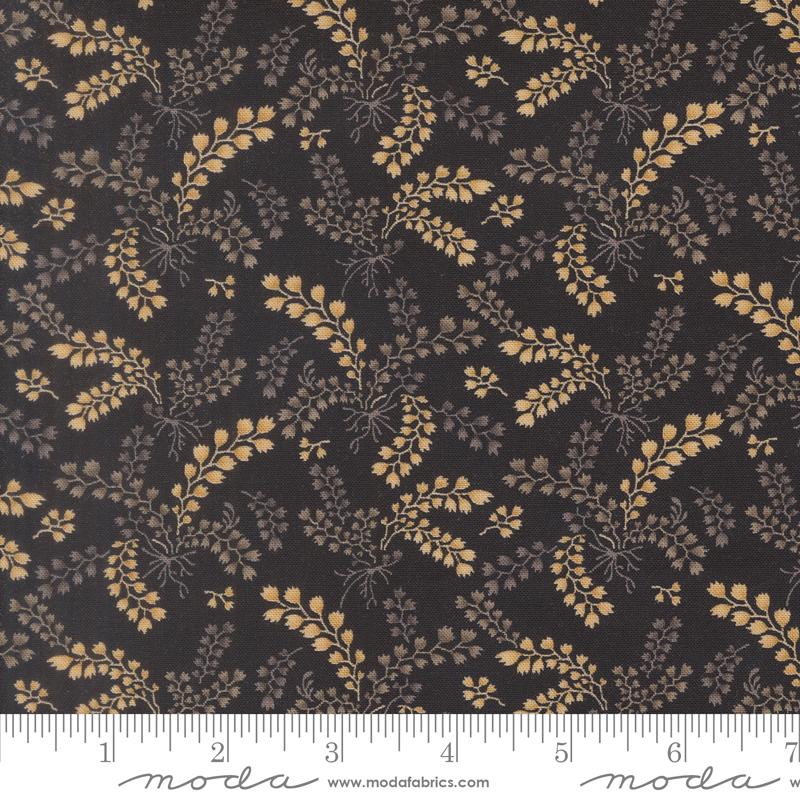 Collections Magnolia Leaf Onyx - Quilt Fabric, zoomed in. Select this picture to zoom back out.