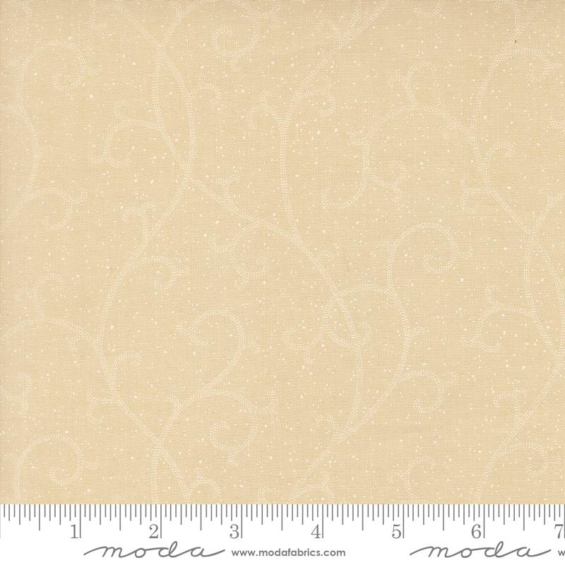 Collections Magnolia Vines Ivory White - Quilt Fabric, zoomed in. Select this picture to zoom back out.