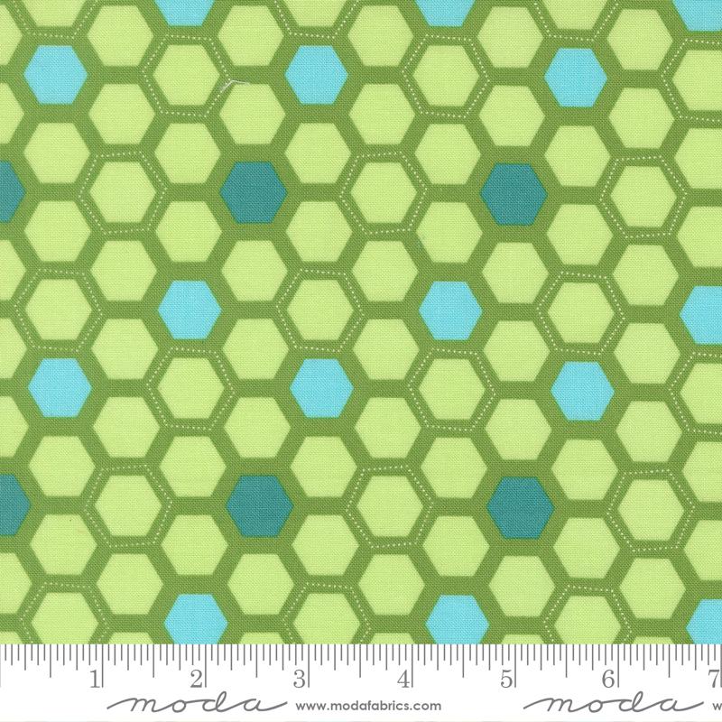 Honeyed Horizon Honeycomb Fresh Grass - Quilt Fabric