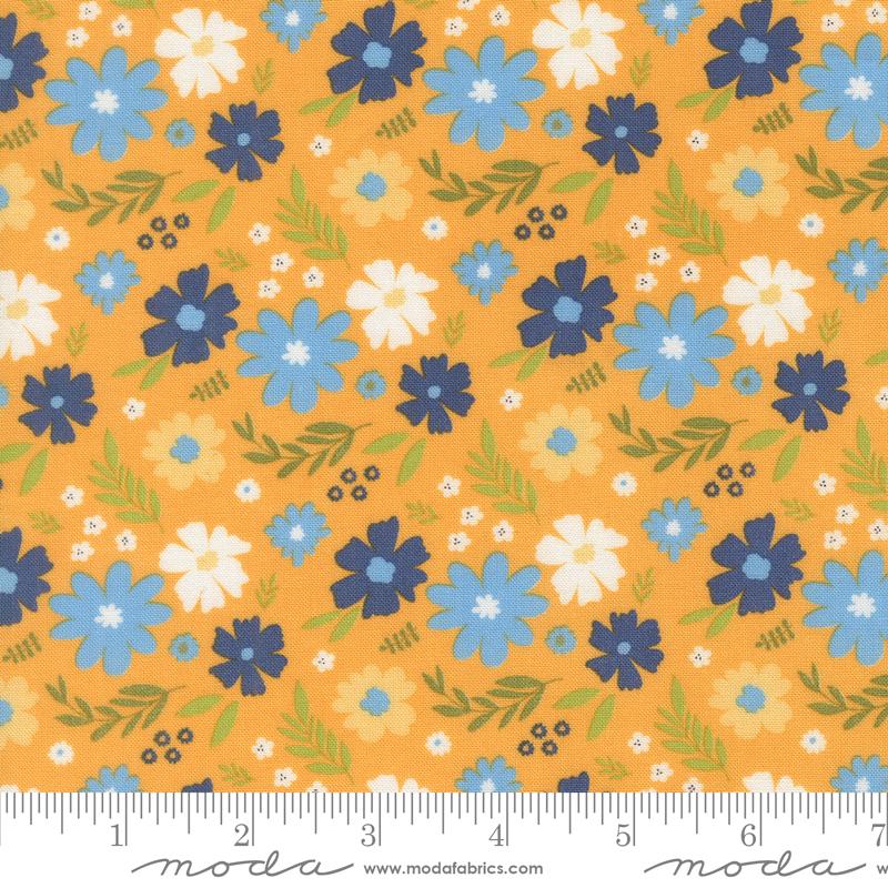 Catching Sunshine Blossoms Sunflower - Quilt Fabric, zoomed in. Select this picture to zoom back out.