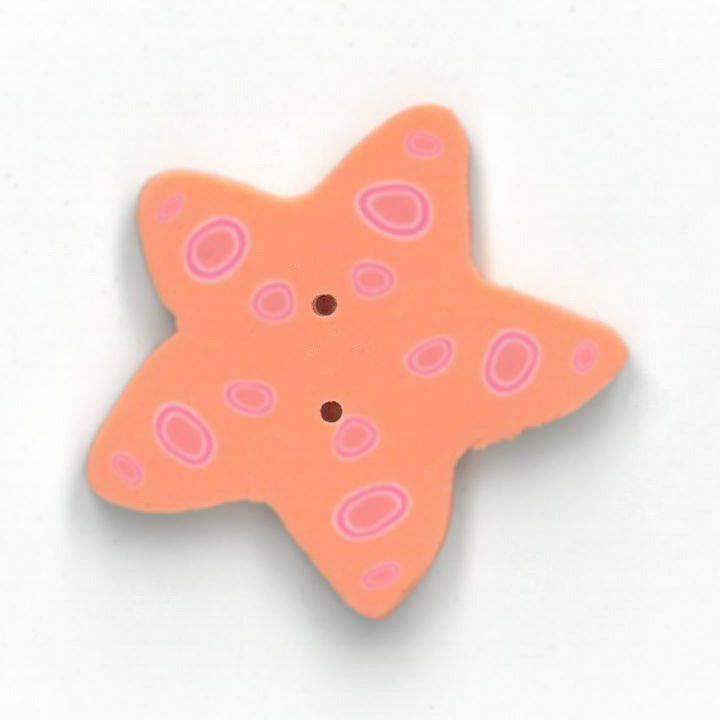 Large Orange Starfish - Button