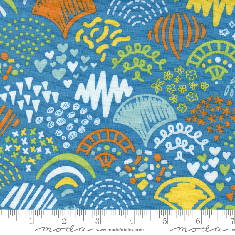 Creativity Glows Turquoise - Doodles For Days - Quilt Fabric