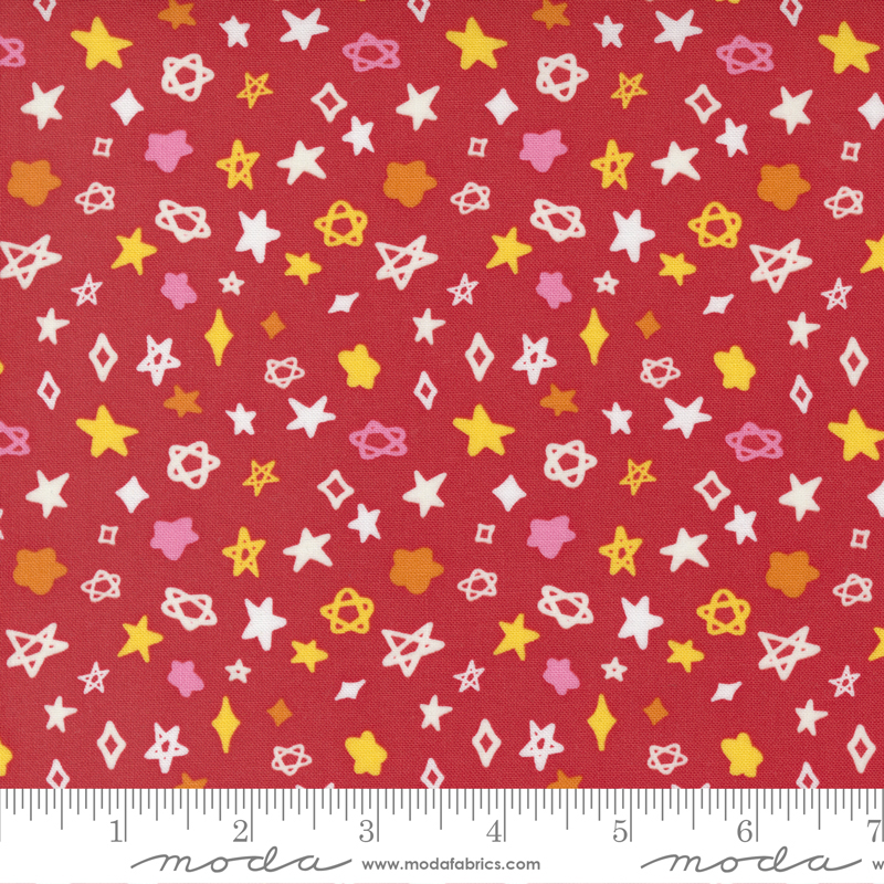 Creativity Glows Cheery Red - Starlight - Quilt Fabric