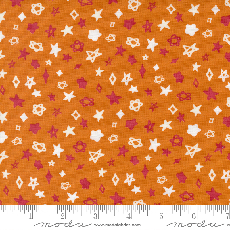 Creativity Glows Orange - Starlight Ditsy - Quilt Fabric