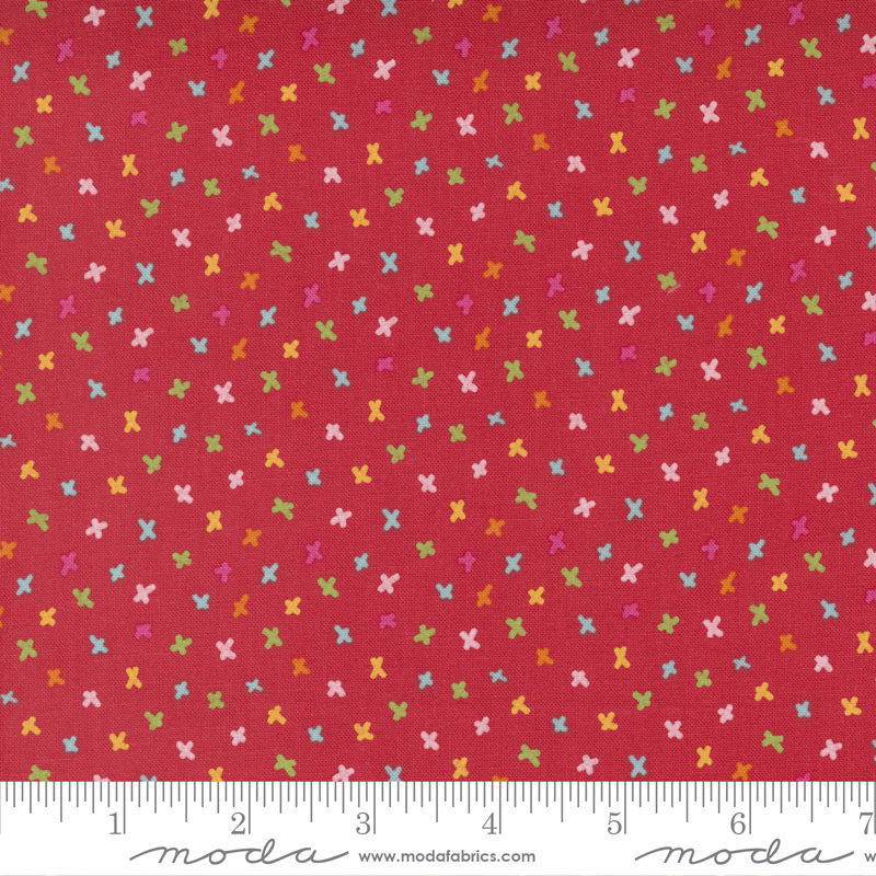 Creativity Glows Cheery Red - X Marks The Spot - Fabric