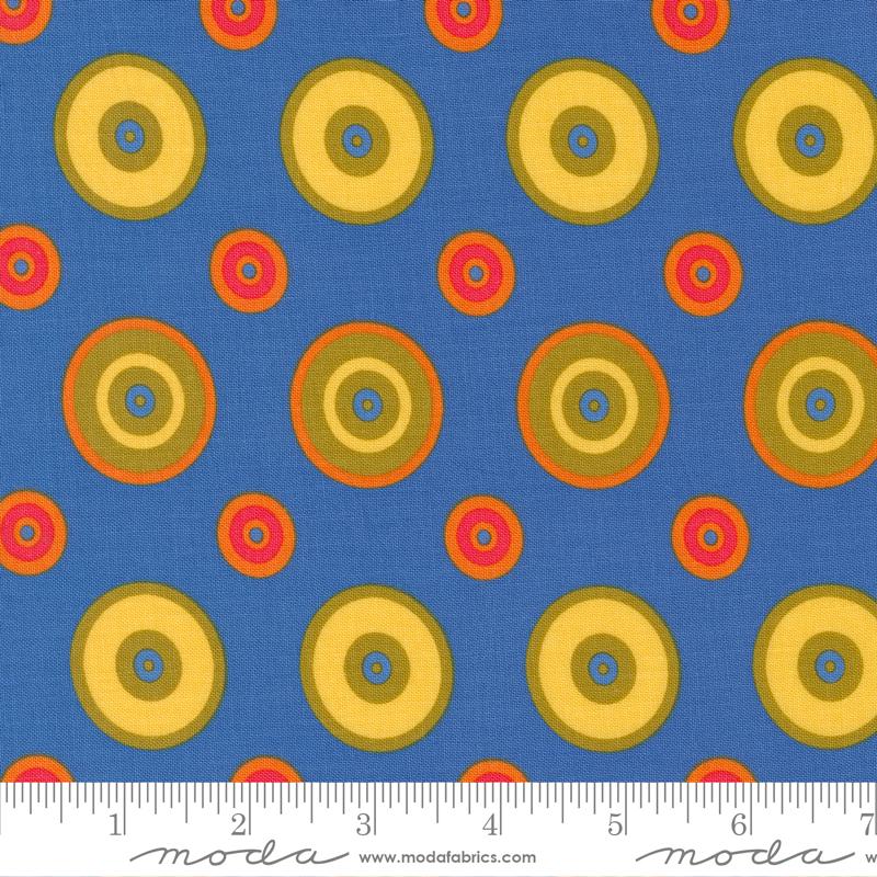 Creativity Roars Cobalt - Disco Queen Dots - Quilt Fabric