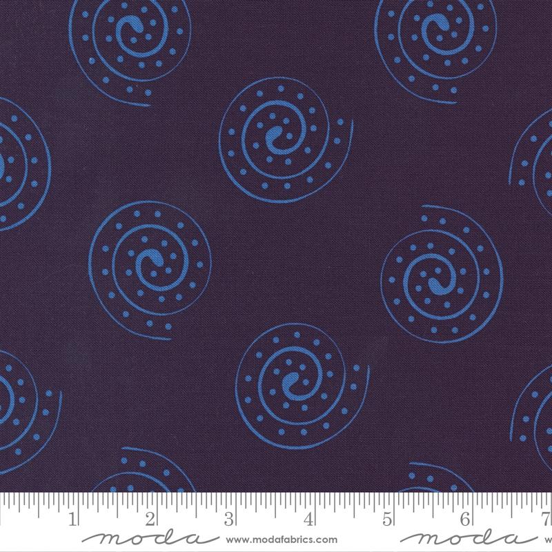 Creativity Roars Plum - Spiral Tumble Geometrics - Fabric