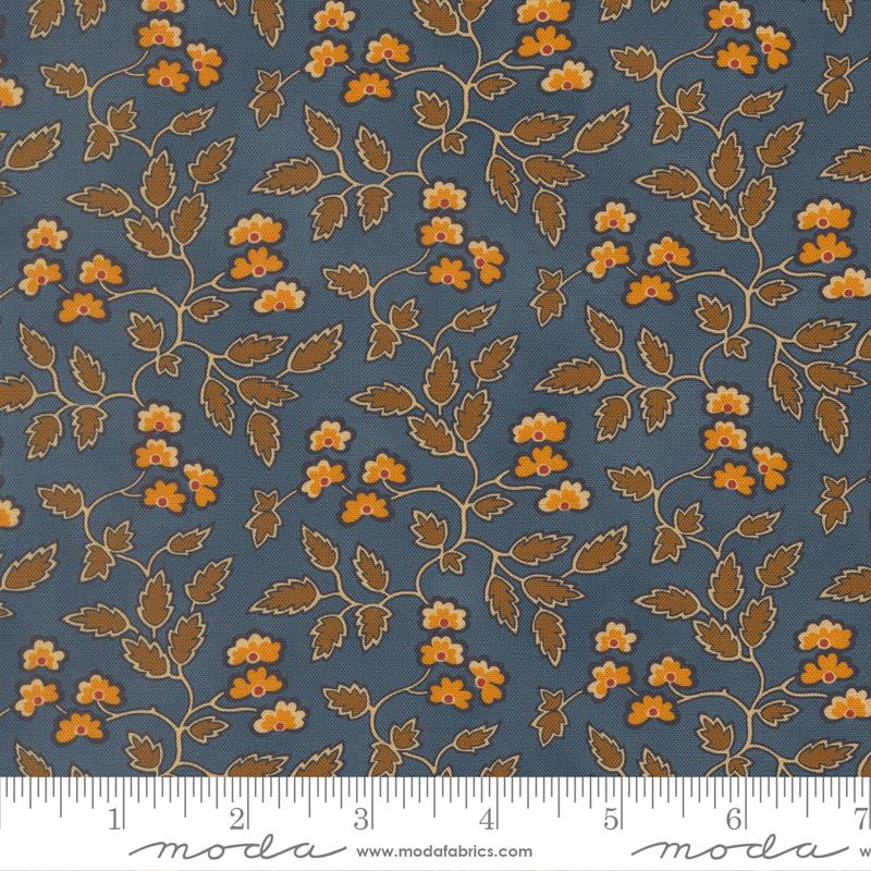 Pamelias Path Flowers Indigo - Quilt Fabric