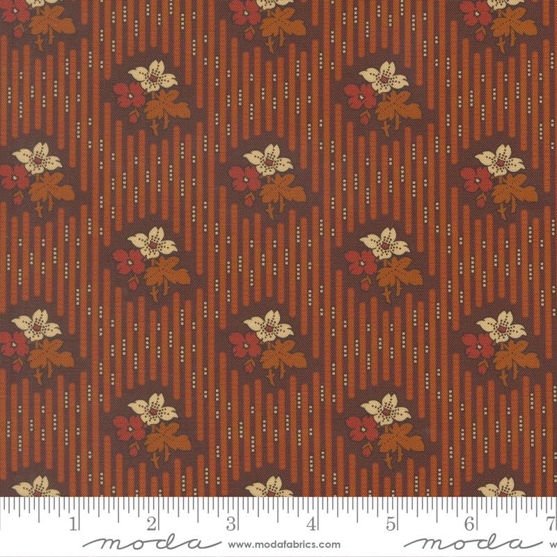 Pamelias Path Leaf Dark Chocolate - Quilt Fabric