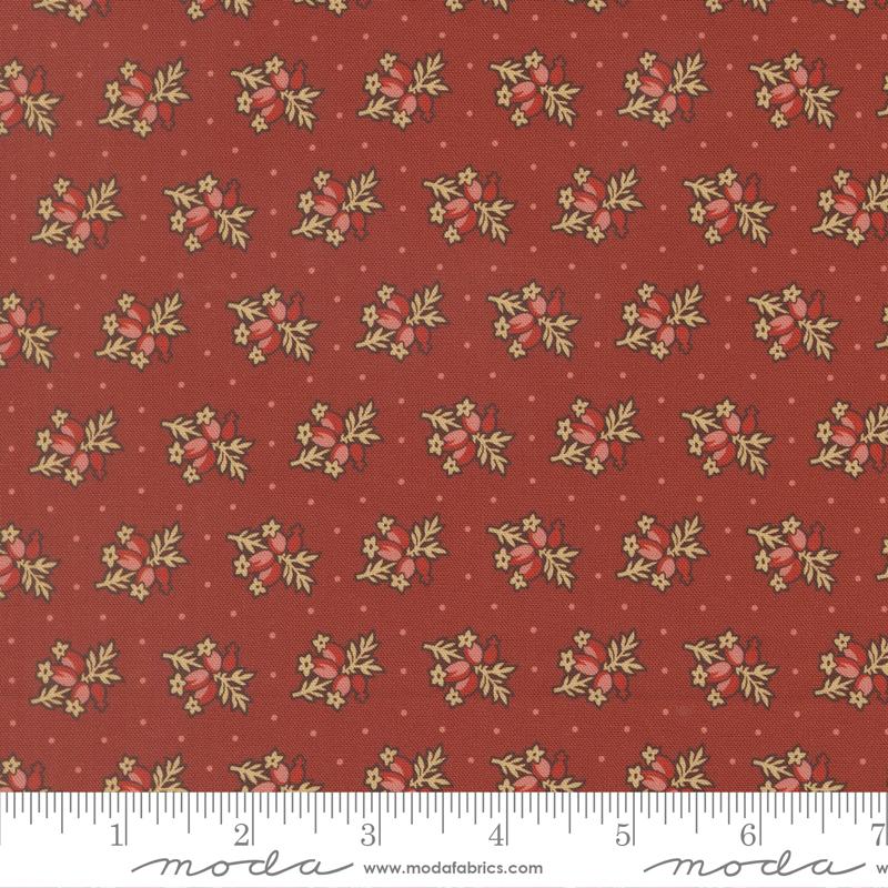 Pamelias Path Posey Madder Red - Quilt Fabric