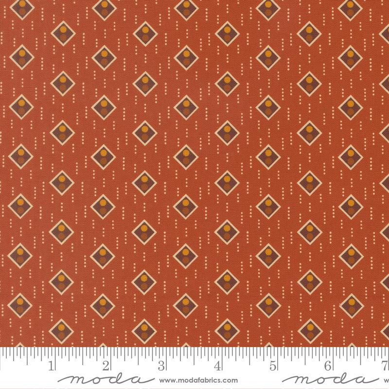 Pamelias Path Diamonds Cinnamon - Quilt Fabric