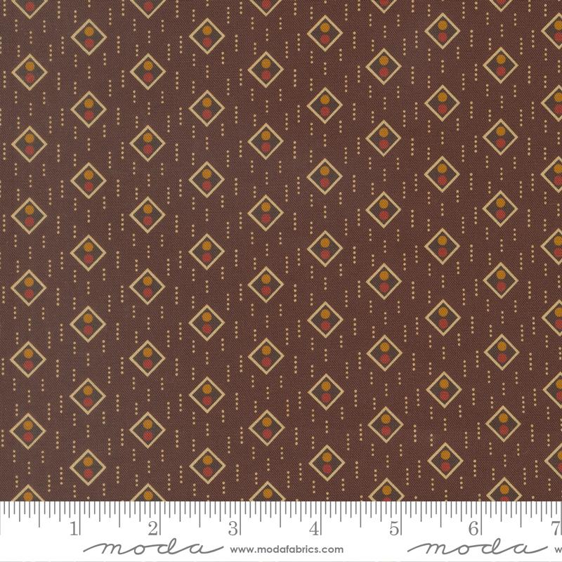 Pamelias Path Diamond Dark Chocolate - Quilt Fabric