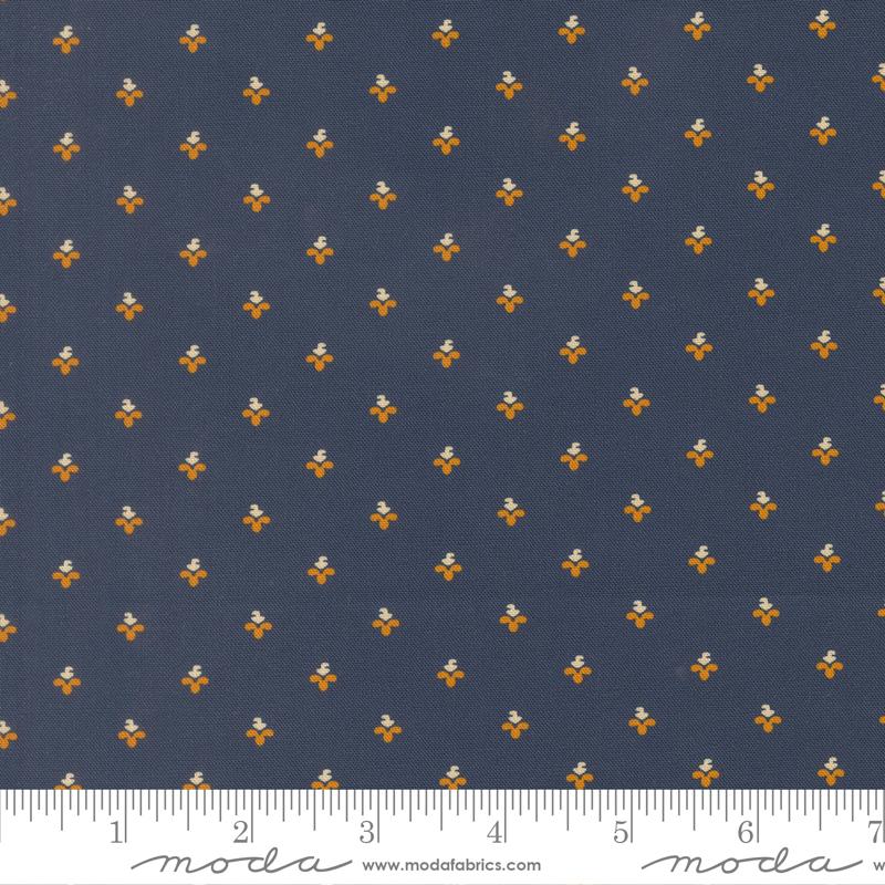Pamelias Path Buds Indigo - Quilt Fabric