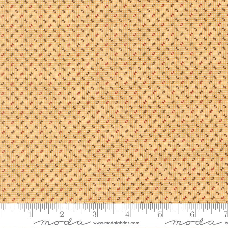 Pamelias Path Dashes Cheddar - Quilt Fabric