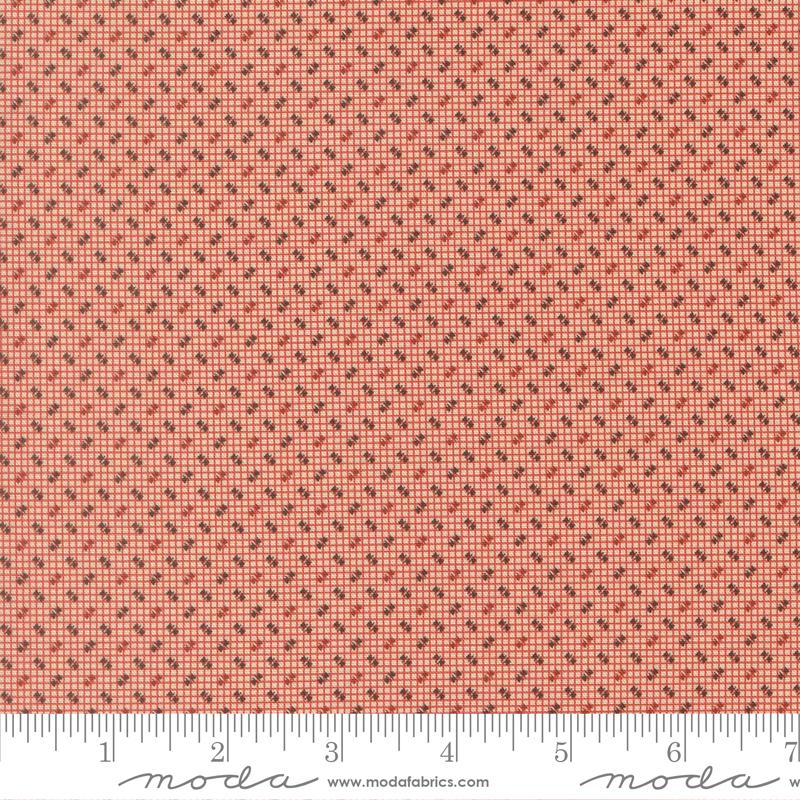 Pamelias Path Dashes Madder Red - Quilt Fabric