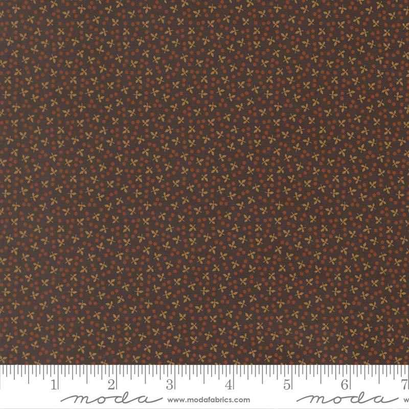 Miss Mollie Dotted Brown Black - Quilt Fabric