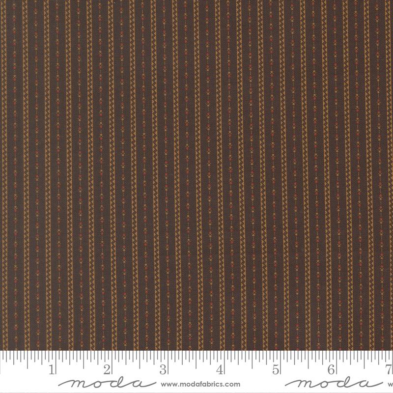 Miss Mollie Striped Brown Black - Quilt Fabric