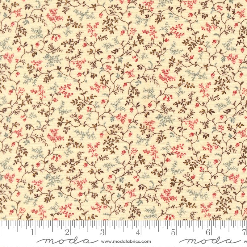 Betsys Best Vines Cream Multi - Quilt Fabric, zoomed in. Select this picture to zoom back out.