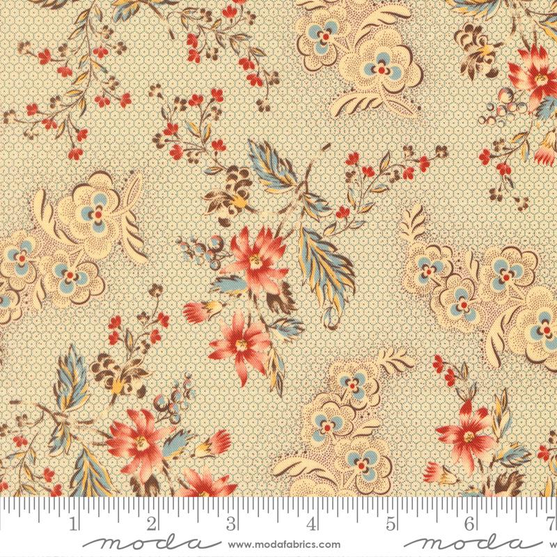 Betsys Best Floral Aqua - Quilt Fabric, zoomed in. Select this picture to zoom back out.