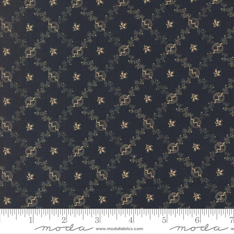 Betsys Best Trellis  Indigo - Quilt Fabric, zoomed in. Select this picture to zoom back out.