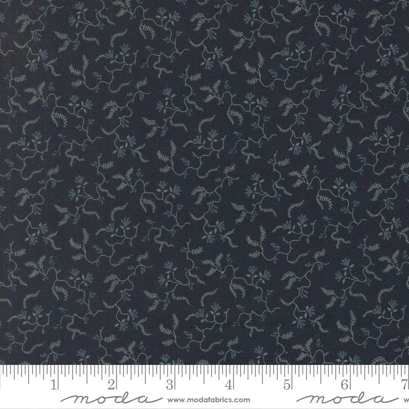 Betsys Best Vines Indigo - Quilt Fabric, zoomed in. Select this picture to zoom back out.