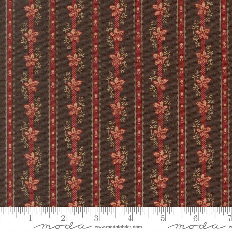 Betsys Best Striped Chocolate - Quilt Fabric, zoomed in. Select this picture to zoom back out.