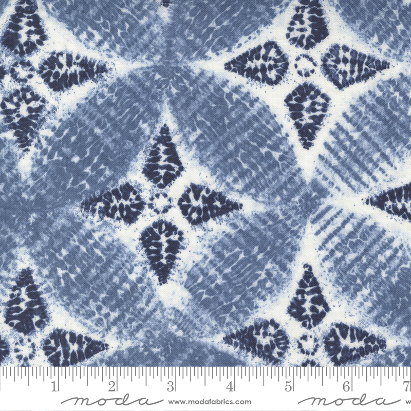 Kawa Pacific Blue - Geometric Medallion - Fabric