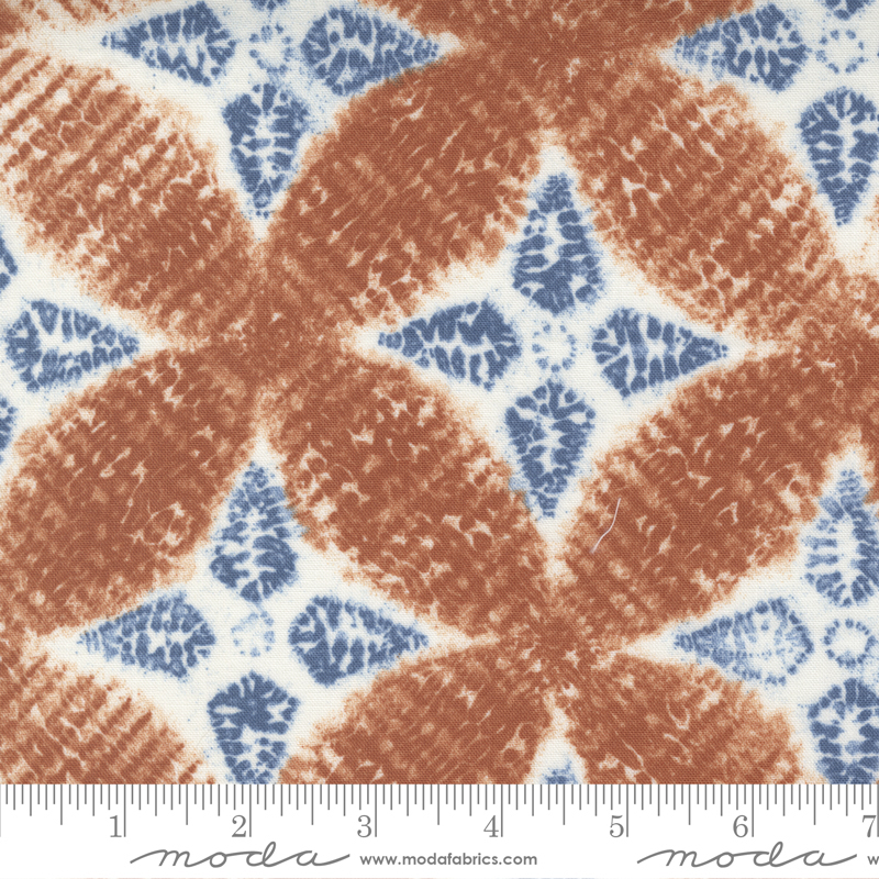 Kawa Porcelain Rust - Medallion - Quilt Fabric