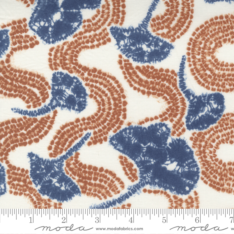 Kawa Porcelain Rust - Tone Landscape Ginko Leaf - Fabric