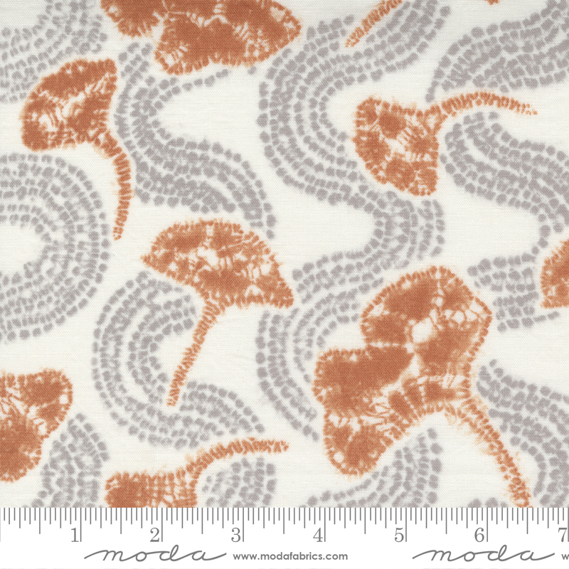 Kawa Pewter - Tone Landscape Ginko Leaf Shibori - Fabric