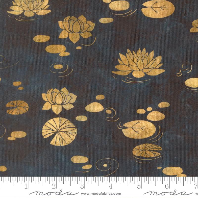 Tranquil Patina Lotus Midnight - Quilt Fabric