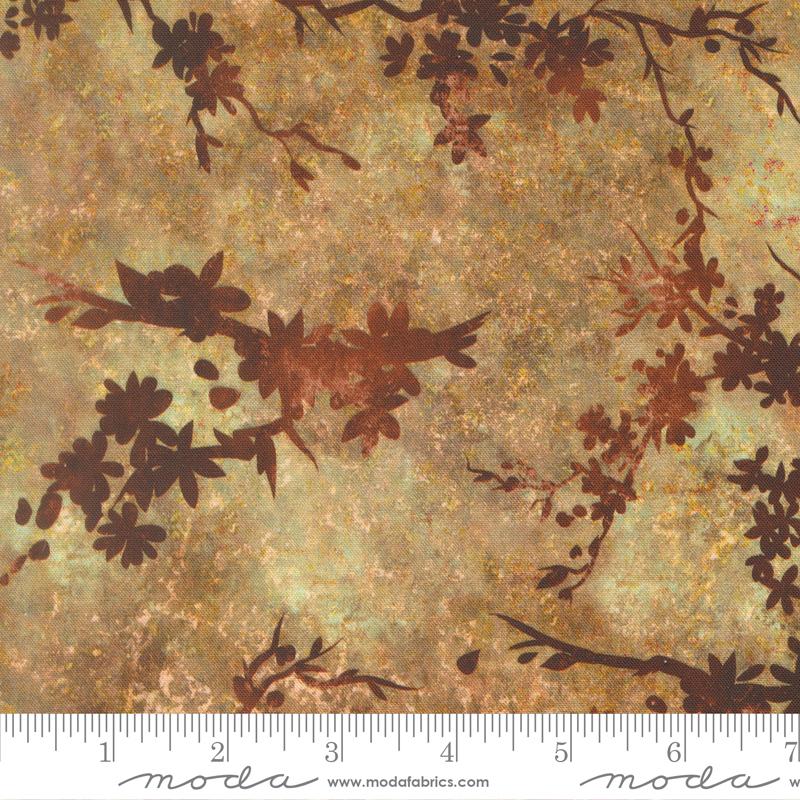 Tranquil Patina Branch Golden - Quilt Fabric