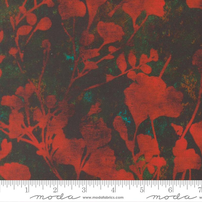 Tranquil Patina Leaf Dark Teal - Quilt Fabric