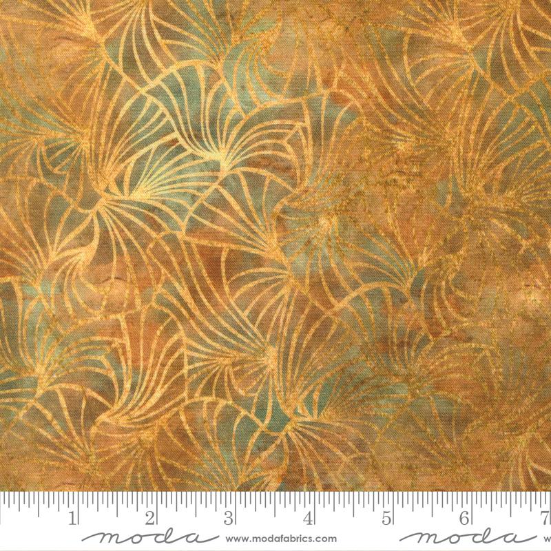 Tranquil Patina Frond Golden - Quilt Fabric