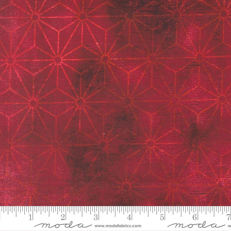 Tranquil Patina Geometric Crimson - Quilt Fabric