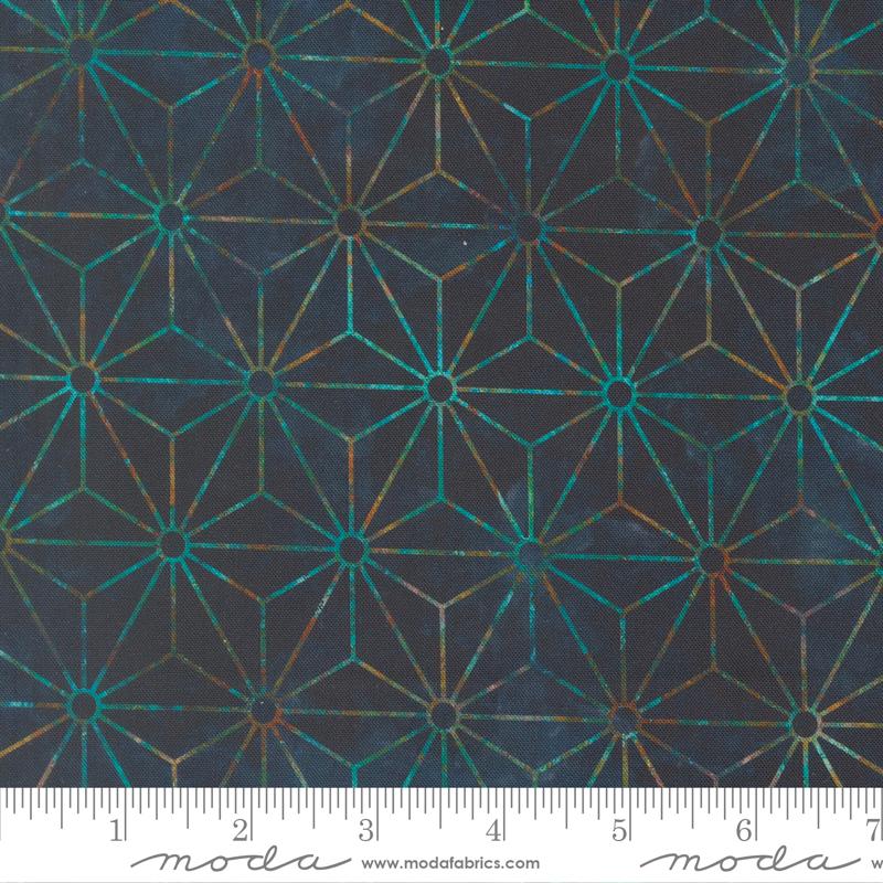 Tranquil Patina Geometric Midnight - Quilt Fabric
