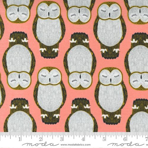 Nocturnal Primrose - Sleeping Owls Animal Bird - Fabric