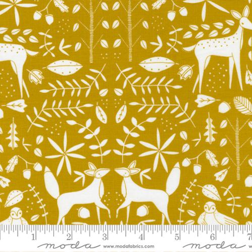 Nocturnal Gold - Forest Otomi Deer - Quilt Fabric