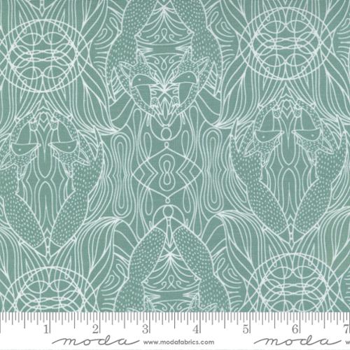Nocturnal Moss - Hidden Foxes Fox - Quilt Fabric