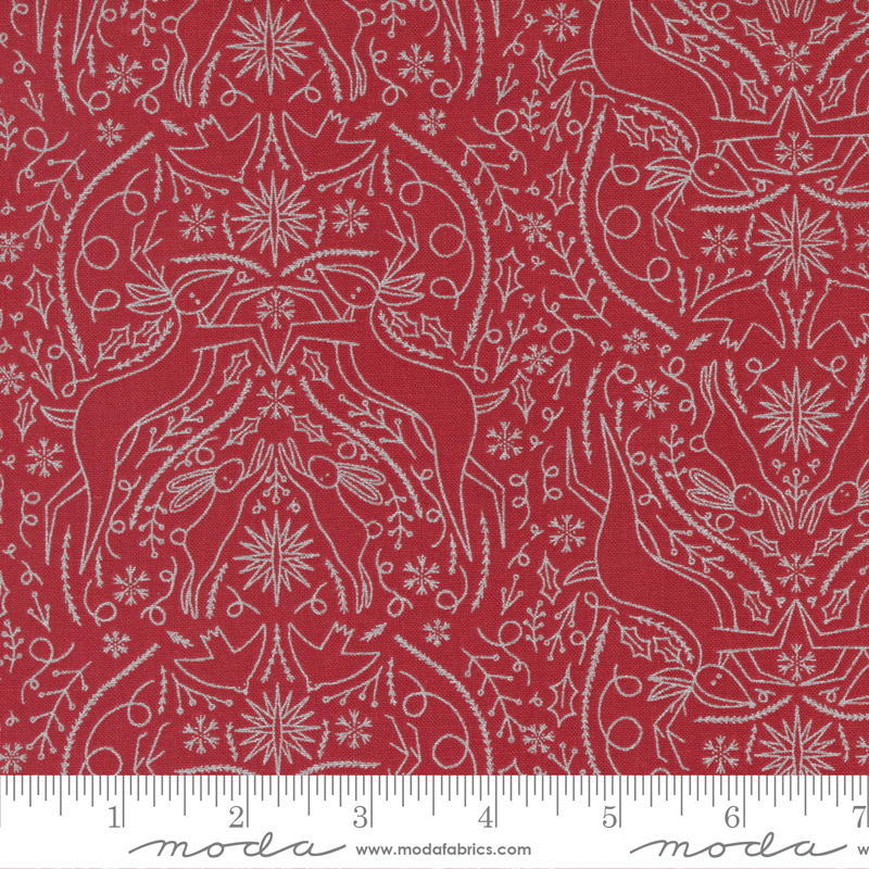 Merrymaking Candy Cane - Damask - Quilt Fabric