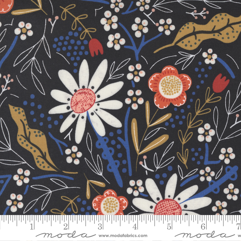 Birdsong Raven - July Floral Large Floral - Quilt Fabric