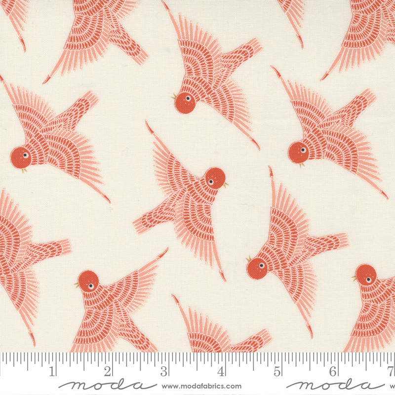 Birdsong Cardinal - Birds In Flight Novelty Bird - Fabric
