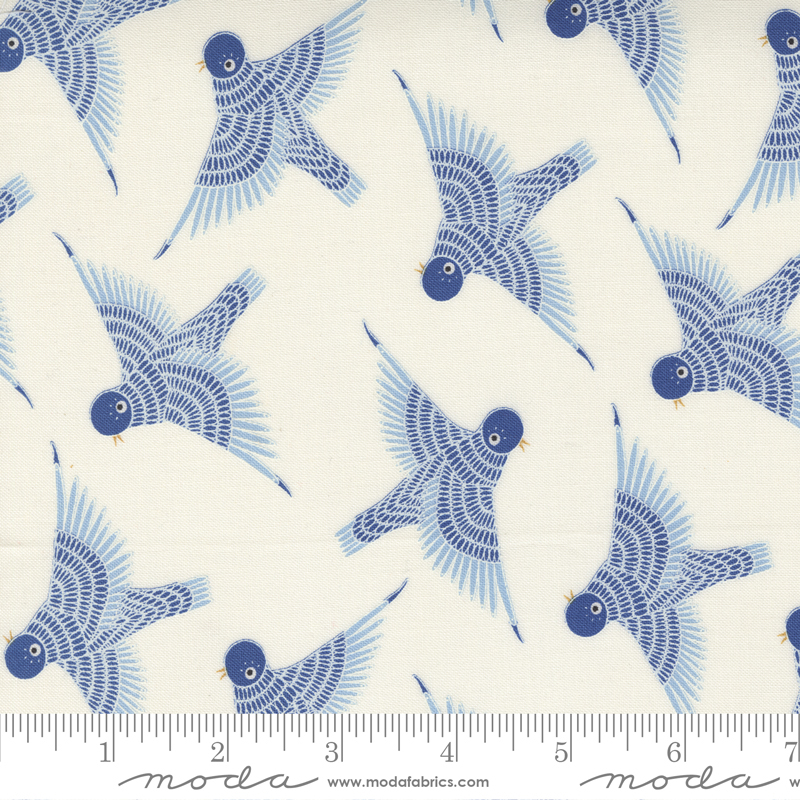 Birdsong Bluebird - Birds In Flight Novelty Bird - Fabric