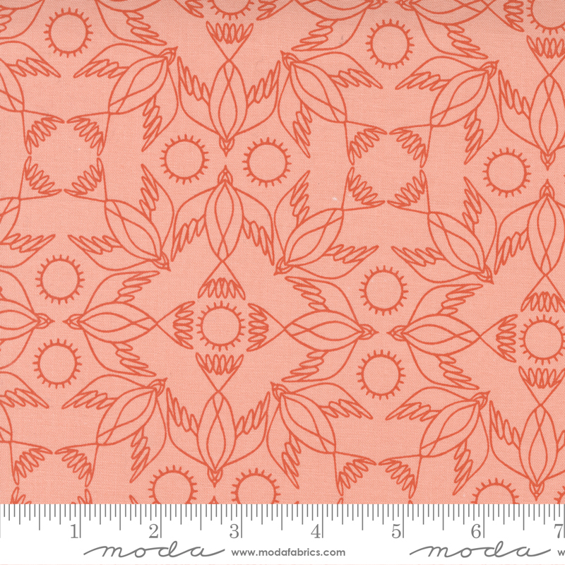 Birdsong Peach - Kaleidoscope Bird - Quilt Fabric