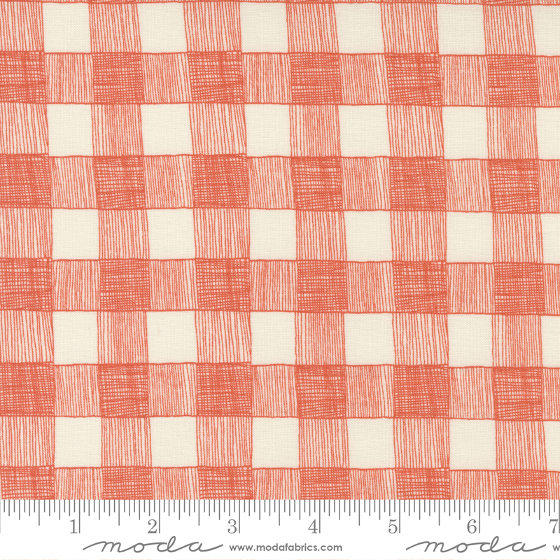 Birdsong Cardinal - Hand Drawn Plaid Checks - Quilt Fabric