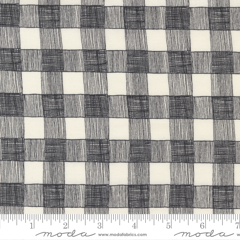 Birdsong Raven - Hand Drawn Plaid Checks - Quilt Fabric