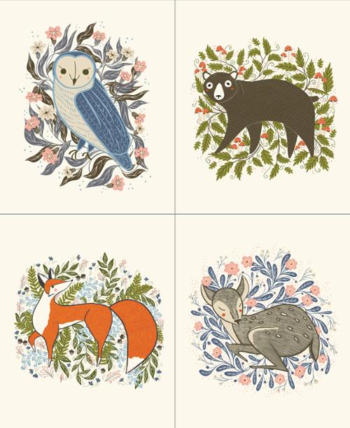 Woodland Wonder Cloud - Quilt Panel