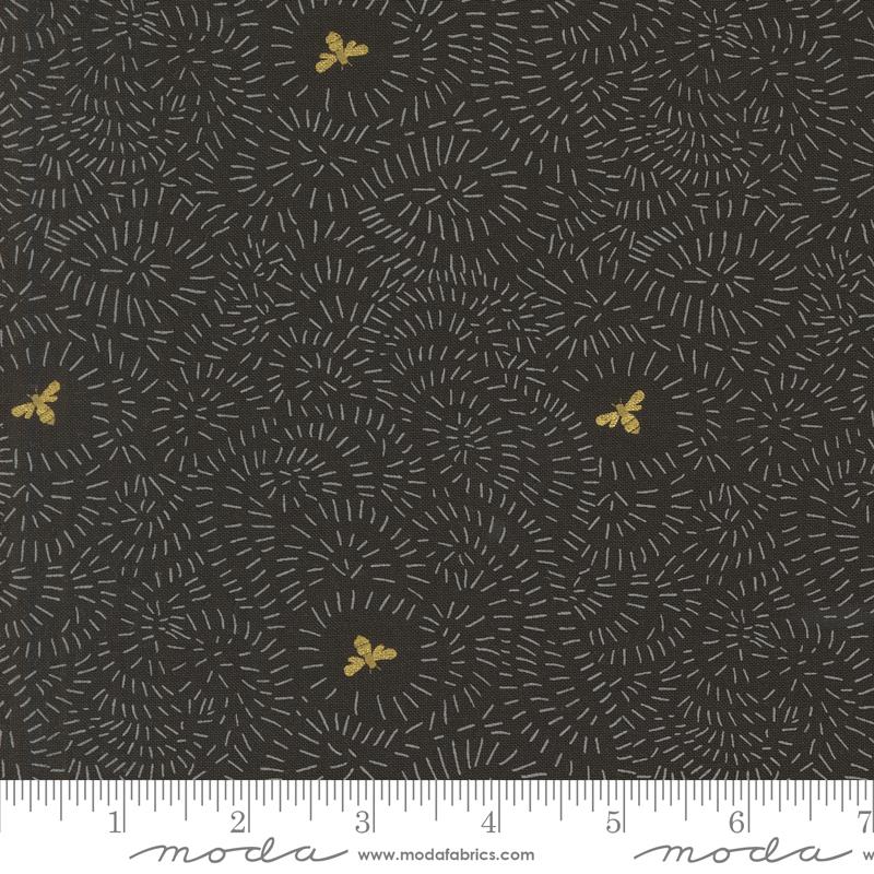 Bee Garden Geometric - Metallic Black - Quilt Fabric